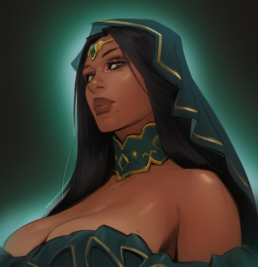 Bust portrait order of a human woman.